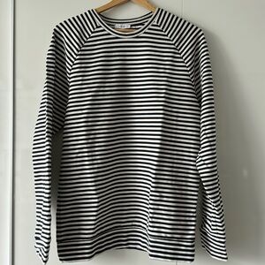 Reiss Black and White Striped Crewneck Sweater